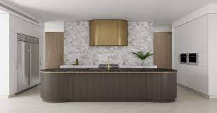 White upper cupboards and black granite bench tops offset the color contrast. Modern Luxury Kitchen Designs Luxury Kitchen Designs Dan Kitchens