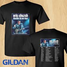 Eric Church Double Down Tour Concert 2019 Black Tee Shirt S 2xl Black And White Tees Black Tee Shirts Black Tee