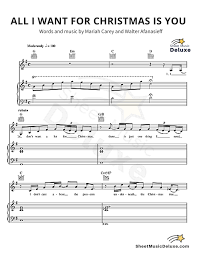 Please support musicians by purchasing concert tickets, cds, vinyl and their original merchandises. All I Want For Christmas Is You Mariah Carey Piano Vocal And Guitar Sheet Music Deluxe Sheet Music Print Sheet Music Christmas Sheet Music