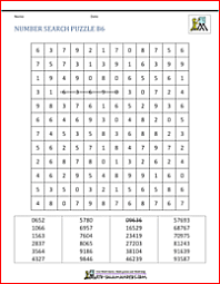 Puzzle the mind with three different versions. Number Search Puzzle Sheets