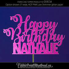 Use the free svg files to cut them on a cricut or cut them yourself to top a cake with a homemade cake topper perfect for celebrating! 059cm Happy Birthday Name Cake Topper Edible Print Montreal
