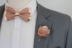 4.5 out of 5 stars. Rose Gold Nude Leather Bow Tie For Menboys Rose Gold Wedding Etsy