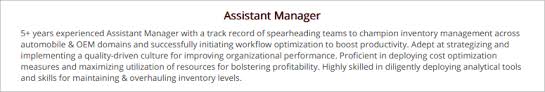 assistant manager resume: complete 2020