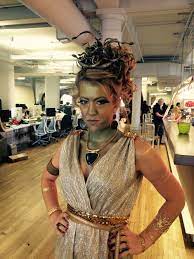 Halloween 2015 Medusa And It Won The Office Costume Contest Haloween Medusa Diy Medusa Halloween Costume Medusa Halloween Medusa Costume