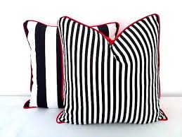 Black And White Striped Pillow Covers Black And White Striped Throw Pillow Cover Narrow Black And White Stripes With Red Back Beach Cushion Design Throw Pillows Black Pillows Black White Cushions