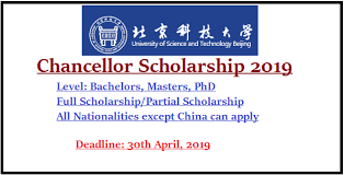 Ustb Chancellor Scholarship 2019 China Scholarships University Of Sciences Academic Publication