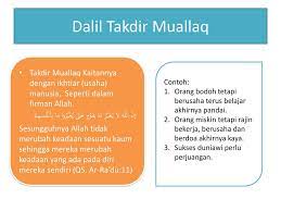 Sebutkan Dua Contoh Takdir Muallaq Dan Takdir Mubram Coba Sebutkan