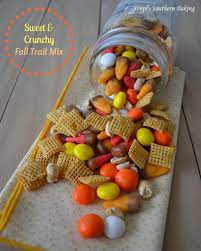 Sweet Crunchy Fall Trail Mix Recipe Fall Snacks Fall Trail Mix Trail Mix