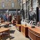 Vintage market at Merton Abbey Mills with stalls and visitors