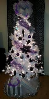 Black And Silver Christmas Tree Decorations Black White Purple Silver Christmas Tree Purple Christmas Purple Christmas Tree Silver Christmas Tree
