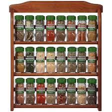 Spice Rack Mccormick Gourmet Organic Wood Spice Rack, 24 Herbs & Spices,  Holiday Spice Gift Set