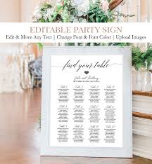 Elegant Script Seating Chart Template C8