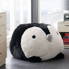 Penguin Critter Faux Fur Bean Bag Chair Faux Fur Bean Bag Fur Bean Bag Bean Bag Chair