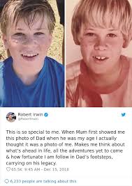 Robert irwin is steve's dad and was known as bob irwin though which is why most people refer to steve's son as robert. 11 Pics Comparing Father And Son Irwins That Prove The Apple Does Not Fall Far From The Tree Bored Panda