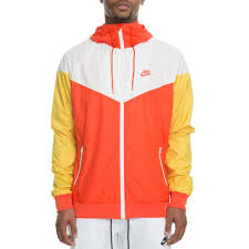 mens nike windrunner jacket team orange sail