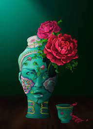 Nyonya Girl 2 Arty Guava Art Colorful Art Flower Illustration