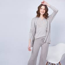 Gilet à col châle en mérinos mélangé. Gilet Col Chale Pour Femme Manches Longues En Bambou Et Cachemire