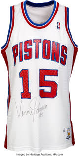 For those who said that the pistons lucked into the 1989 championship against an injured lakers team, the 1990 nba finals silenced everyone. 1989 90 Vinnie Johnson Game Worn Signed Detroit Pistons Jersey Lot 50832 Heritage Auctions