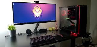 My Battle Station Needs A Simple Black And Red Wallpaper Gaming Setup Gaming Computer Setup Gaming Computer Desk Computer Setup