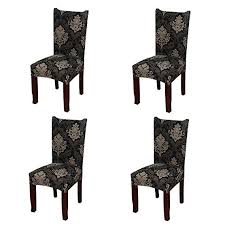 Black And White Dining Chair Covers Amazon Com Jiuhong Stretch Removable Washable Short Dining Chair Protector Cover Slipcover Dining Chair Covers Seat Covers For Chairs Dining Room Chair Covers