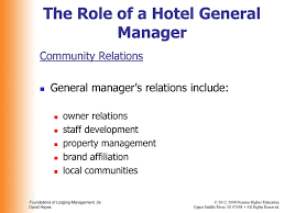 Their job description involves overseeing the maintenance and upkeep of property facilities and surroundings. Managing Lodging Operations Ppt Download