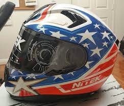 Nitek N125 Interceptor Yankee Red White Blue Stars Stripes Motorcycle Helmet Nitek Motorcycle Motorcycle Helmets Harley Davidson Bikes Harley Davidson