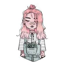 My Aesthetic Wild Plants In The Pockets Of Denim Overalls Happy Weekend Lovelies Illustration Art Doodle Drawing Girl Art Pretty Art Drawings