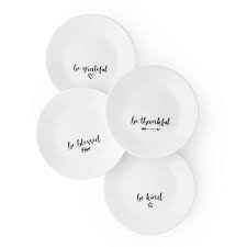Black And White Plates Clipart Exclusive Limited Edition Sentiments 6 75 Plate Set 4 Pk Corelle Appetizer Plates Set Appetizer Plates Corelle