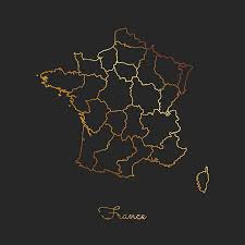 Comparez vos itinéraires des milliers de villes à découvrir en france. Carte De La Region France Contour Degrade Dore Sur Fond Sombre Carte Detaillee Des Regions De France Illustration Vectorielle Clip Art Libres De Droits Vecteurs Et Illustration Image 94012306