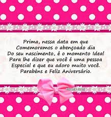 Feliz Aniversario Para Prima Querida Celular Whatsapp Facebook C41 Imagem 1 Feliz Aniversario Prima Feliz Aniversario Mensagem De Aniversario Prima E foi em você que encontrei uma prima, uma amiga, e uma irmã. mensagem de aniversario prima
