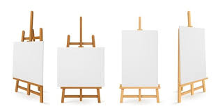 7 best easels of 2020 for artists everywhere ture lab. Free Vector Wooden Easels Or Painting Art Boards With White Canvas Front And Side View