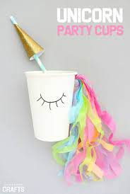 Diy Unicorn Party Cups Step By Step Consumer Crafts Rainbow Unicorn Party Unicorn Theme Party Unicorn Themed Birthday Party