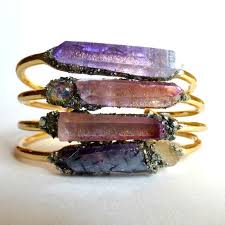 Raw Crystal Bracelet Raw Crystal Bangle Crystal Cuff Bracelet Pyrite Bangle Crystal Quartz Bangle Crystal Bangle Crystal Cuff Bracelet Gemstone Jewelry