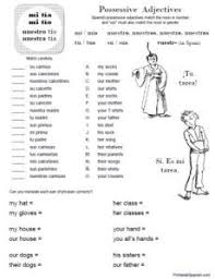 Free Printable Spanish Worksheet Possessive Adjectives Matching Homework Possessive Adjectives Possessive Pronoun Adjective Worksheet