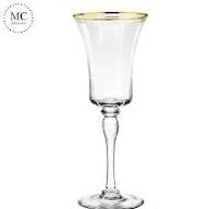 China Customized Gold Rim Tulip Shaped Red Wine Glass ...