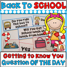 back to school question of the day pocket chart getting to know you