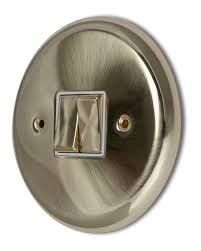 Planning projects how to light your bathroom lighting a bathroom can be a challenge they are brass electrical light switches double switch with brown rocker. Designer Circular Satin Brass 2 Gang 1 Or 2 Way Light Switch