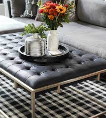 18.5'' h x 20'' w x 14'' d. Cozy Fall Family Room With New Tufted Leather Coffee Table The House Of Silver Lining