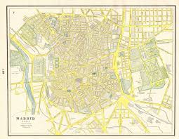 1895 Antique Madrid Street Map Crams Atlas City Map Of Madrid Etsy Vintage Wall Art Vintage Map Vintage Maps