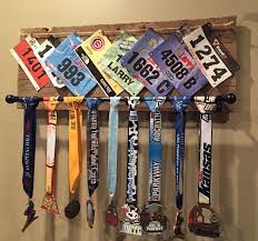 Running Medal Display Made From Reclaimed Pallet Wood Running Medal Display Running Medals Medal Display