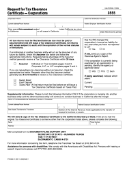 Application form for tax clearance certificate. Request For Tax Clearance Certificate California