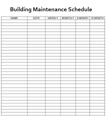 The creation and implementation of a building maintenance plan, especially one that focuses on preventative maintenance, is one of the most important tasks in ensuring smooth operations of any public or commercial facility. Maintenance Schedule Template Free Word Templates
