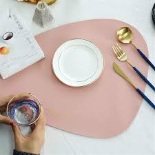 So what gate legged dining tables have been around for a long time now, and they still provide a good answer for small homes that lack an. Oval 4 Piece Leather Table Mats For Kitchen And Dining Room Pink Dubaistore Com Dubai