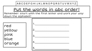 Each worksheet allows students to practice putting words in . Abc Order 1 Worksheet