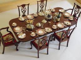 Dining Room Suite With Complete Dinner Service Dolls House Interiors Miniature Kitchen Miniature Furniture
