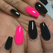 Here are my favorite pink coffin nails for those of you who want to try this shape trend. 20 Pink And Black Nail Designs