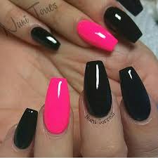 Sns pink & white with/ without manicure. 20 Pink And Black Nail Designs