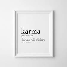 Art Art De La Salle De Bain Karma Affiche En Papier Par Printabold Bathroom Art Decor Kitchen Humor Coffee Quotes