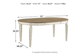 Oval Shaped Dining Table Realyn Series By Ashley Furniture Office Barn