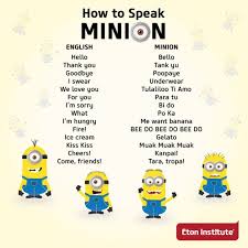 Here Are A Few Minion Words To Help You Speak The Minion Language Minions Language Minion Words Minions